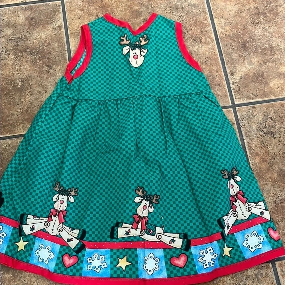 Vintage Handcrafted Daisy Kingdom Rudi Reindeer Jumper Dress